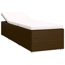 3 Piece Patio Sun Loungers with Tea Table,Outdoor Lounge Chaise, Lounger for Pool, Beach Sun Tanning Chair,Outdoor Bed,Deck Chair, Poly Rattan Brown (Brown 76.8" x 23.6" x 12.2" (L x W x H))