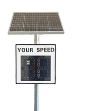 JIYINGHUI All-Weather Solar Radar Speed Sign, LED Speed Limit Radar Detective Display, IP65 Waterproof Aluminum, 24"x35" with Remote Control, with 40W Solar Panel 60 * 60cm