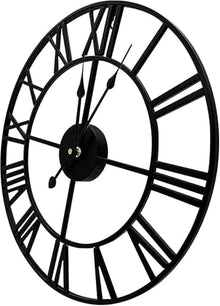 PPXCZZ 40cm Gold Outdoor Wall Clock, Retro Roman Numerals Garden Clock, Silent Quartz Waterproof Iron Wall Decor for Indoor/Outdoor(Gold,Type B)