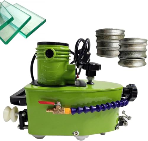 Grinding Edging, Portable Small Glass Edger, Electric Glass Edging, Polish Edge for Plane,Curve, Rounded Corner,Green