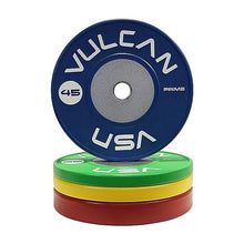 VULCAN Prime Color Competition Bumper Plates 270 lb Set Yellow/Blue/Red