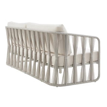 Armen Living Breeze 78 in. Cream Metal Outdoor Sofa with Pearl Cushions