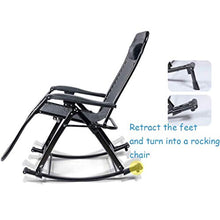 JIOLLGBBM Zero Gravity Lawn Rocking Chair, Folding Adjustable Chaise Lounge Chair Recliner with Cotton Pad, Supports 440 lbs for Outdoor Patio, Pool, and Beach Use (Purple/Black)