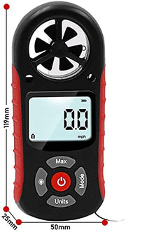LUYILA Anemometer Handheld, Digital Wind Speed Meter for Measuring Wind Speed and Temperature,with Backlight and Max/Min,for HVAC Vents, Boat Sailing, Shooting, Sailboats, Surfing,Fishing