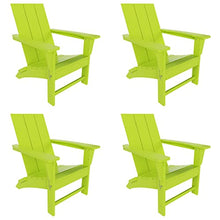 WestinTrends Ashore Modern Outdoor Folding Adirondack Chair (Set of 4), Lime