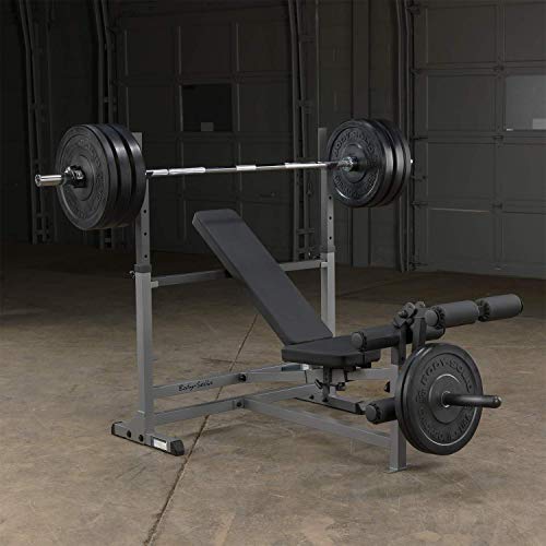 Body-Solid PowerCenter Olympic Bench - Versatile Weight Bench with Squat Rack, Bench Press Rack, and Leg Developer