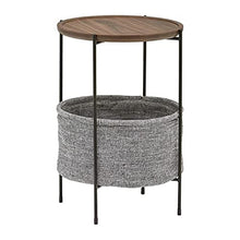 NRFJFOP Nordic Simple Side Table Sofa Corner Ins Black Walnut Metal Round Cloth Storage Bag Small Coffee