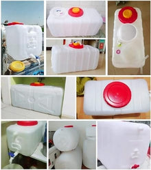FIXARE Water Storage Tank Portable Horizontal Water Storage Container Rain Barrels to Collect Rainwater Tank Emergency Water Barrel Container with Tap (Color : White, Size : 300L)