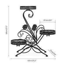 SIDUFHAOPKLL 3-Tier Metal Flower Pot Iron Shelf Stand Bonsai Holder Plants Display Rack for Home Patio Balcony Living Room Decoration