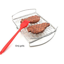 AFPSDLFJDLS Bbq Tool Grilling Basket Basting Meat Mat Easy Clean Stainless Steel Vegetables Outdoor Portable