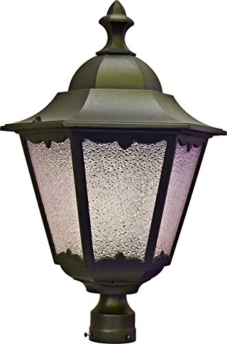 Dabmar Lighting GM835-BZ Powder Coated Cast Aluminum Post Top Light Fixture, Black Finish