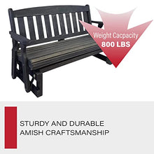 Amish OUTLET STORE Heavy Duty 800 Lb Mission Pressure Treated Porch Glider (5 Foot, Semi-Solid Black Stain)