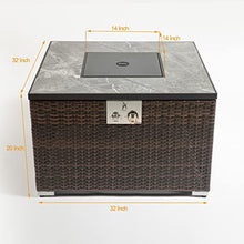 32in Square Fire Table with Ceramic Tile Tabletop 40000BTU Outdoor Fire Pit Table