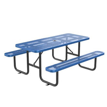 EPOFIT 96" Rectangular Outdoor Picnic Table, Carbon Steel Construction, Durable & Easy to Clean, Ideal for Backyard, Patio, Family Barbecues & Home Garden, Blue
