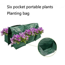 2 Pc 6 Pockets Planting Growing Bag Container Breathable Green Wall Hanging Planting Vertical Bag Garden (Color : Green Size : 68cm x 68cm) (Green 68cm x 68cm)
