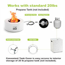 Dineli 30" Round Propane Fire Pit Table Firepit Table for Outside Patio