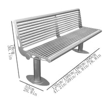 DINBOZ26X Park Bench Garden Outdoor Backrest Benche, Stainless Steel Seating, Patio Leisure Chair Outdoor Bench(XL)