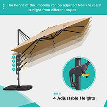 Sunnyglade 10x13Ft Cantilever Patio Umbrella Rectangular Deluxe Offset Tan