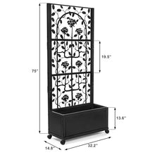 H Potter Black Metal Trellis Planter with Wheels - Privacy Screen