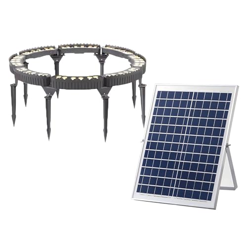 NRPEAK Solar Garden Lights, Outdoor Led Ring Tree Light, Landscape Spotlights, for Driveways Courtyards Park(White Light,Pack of 8)