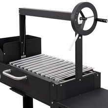 KoolMore 54 in. Charcoal BBQ Grill, Santa Maria Argentine Outdoor Grill with Interchangeable V Grates, Large Barbecue Grill for Outdoor Cooking, Black