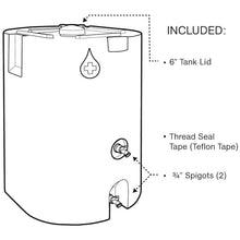 WaterPrepared 160 Gallon Stackable Utility Water Tank with Large Cap and 2 Spigots Blue