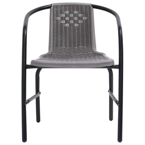 smnyxs Garden Chairs 8 Pack Plastic Rattan Steel Frame