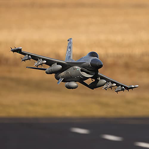 E-flite RC Airplane F-16 Falcon 80mm EDF Jet BNF Basic Gray