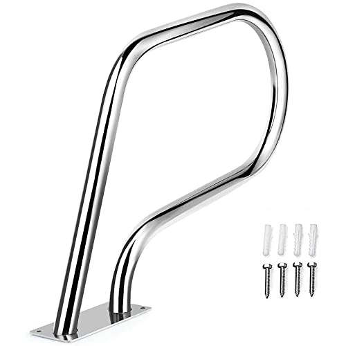 ZWLI Pool Grab Rail Pool Safety Hand Rail 304 Stainless Steel Hand Grab Rail w/Quick Mount Base, Handrail Railing 31.9'' X 22.4'' Safety Products
