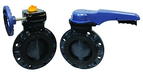 ASAHI 1728060 6" Pool Pro Butterfly Valve, 150# Flange Connector, PVC