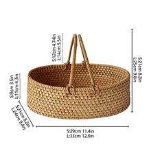 Storage Basket,Picnic Portable Hand Woven Outdoor Hamper Fruit for 2 Persons for Camping and Party