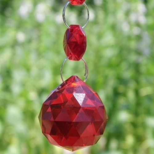 40pcs 40mm Red Color Chandelier Crystal Faceted Ball Prism Suncatcher Fengshui Ball Crystal for Chandeliers