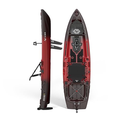 Vibe Makana 100 Fishing Kayak 10 Ft Lightweight with Storage Tsunami Red