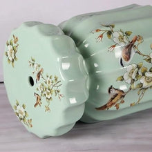 Ceramic Garden Stool Decorative Garden Stools Ceramic Stool Cool Pier Lotus Stool Chinese Classical Home Dressing Stool Shoe Changing Stool Flower Stand Stool Yellow Green Garden Stool Ceramic(B)
