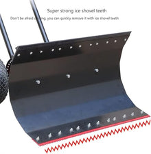Snow Pusher Shovel, Snow Removal Shovel, Heavy Duty Rolling Snow Pusher,Adjustable Handle Height/Shovel Surfaces Direction