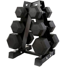 Gymnastics Power Hex Dumbbells Free Weights Set with Rack 190 LB