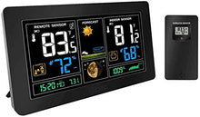 SHANBOYU Wireless Weather Station, Indoor Outdoor Thermometer Hygrometer with Sensor, Color LCD Touch Display, Forecast Station with Calendar and Adjustable Backlight(Black)