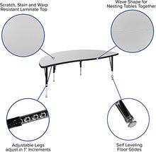 Flash Furniture Emmy 60" Circle Wave Activity Table Set with 12" Stack Chairs Grey