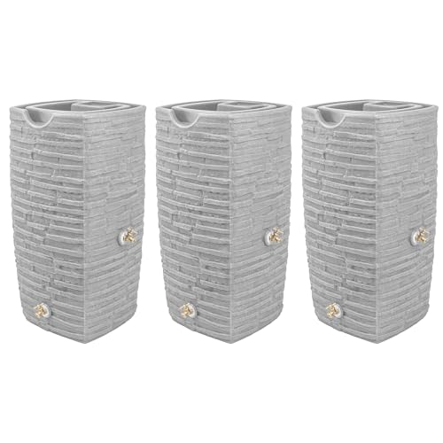 Good Ideas Impressions Riverwalk Rain Water Collection Barrel, 3 Pack