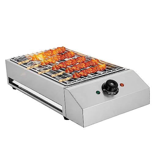 Electric Smokeless Grill Machine with Water Filled Drip Tray & Temperature Control, Portable Countertop BBQ Barbecue Grill for Indoor Outdoor Picnic