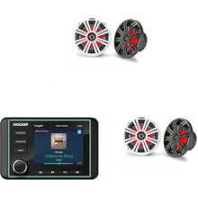 KICKER Premium Marine Gauge-Style Source with (2 Pair) 8" LED Speakers Bundle