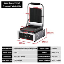 Electric Countertop Griddle Grill Stainless Steel Flat Griddle Hotplate Bbq Kitchen Grill Adjustable Temp Control Restaurant Grill for Camping Outdoor Tailgating Kitchen Home Barbecue,811