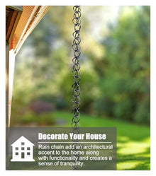 XHsghSEG rain Chain, Aluminum Alloy for Rain Gutter Downspout Garden Decor Multiple Sizes 1-4m(Style a,3 m (9.8ft))