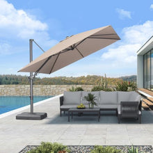 OROTLECT 10' X 10'Cantilever Patio Umbrella Outdoor Aluminum Offset Square Umbrella with 3 Years Fade Resistance Recycled Fabric and 360-degree Rotation