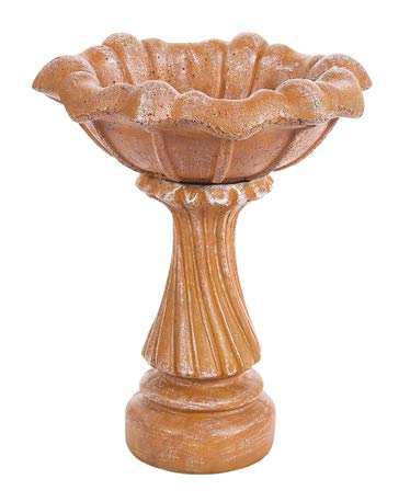 Solid Rock Stoneworks Tiny Twist/Tiny Tulip Birdbath- 20" Tall