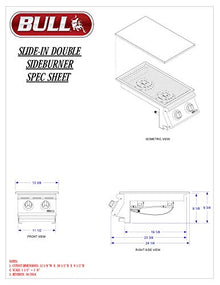 Bull Outdoor Products 30009 Natural Gas Slide-In Double Side Burner, Front and Back Design