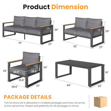 RoyalCraft 5 Piece Aluminum Patio Furniture Set Grey