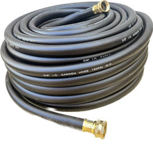 100 ft x 5/8" Hybrid Garden Hose Black Rubber Water Hose Female 3/4" Brass Fits