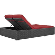 Modway EEI-1983-CHC-RED Outdoor Patio Sunbrella Double Chaise, Chocolate Red