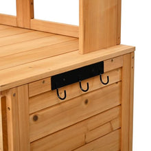 Potting Bench Outdoor Garden Work Bench Station Planting Solid Wood Construction, Outdoor Planting Table with Adjustable Shelves for Backyard Use, 66.1 Inch Tall (Natural)